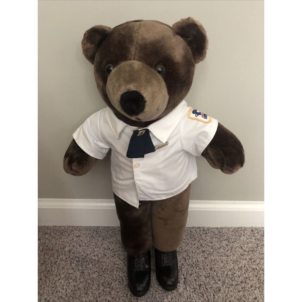Patriot Teddy Bear US Mail Clerk Plush 18”  USPS JJ Wind Postal 1986 Stuffed